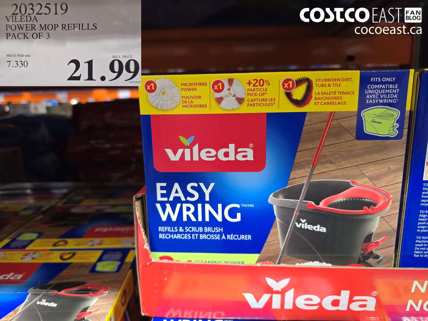 2032519 VILEDA POWER MOP REFILLS PACK OF 3 $21.99