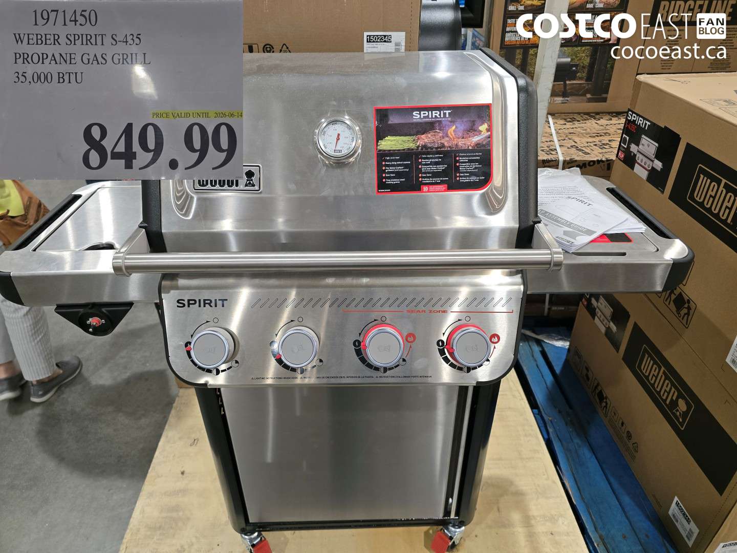 1971450 WEBER SPIRIT S-435 PROPANE GAS GRILL 35,000 BTU $849.99