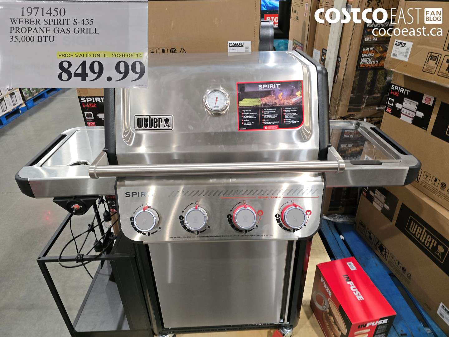 1971450 WEBER SPIRIT S-435 PROPANE GAS GRILL 35,000 BTU $849.99