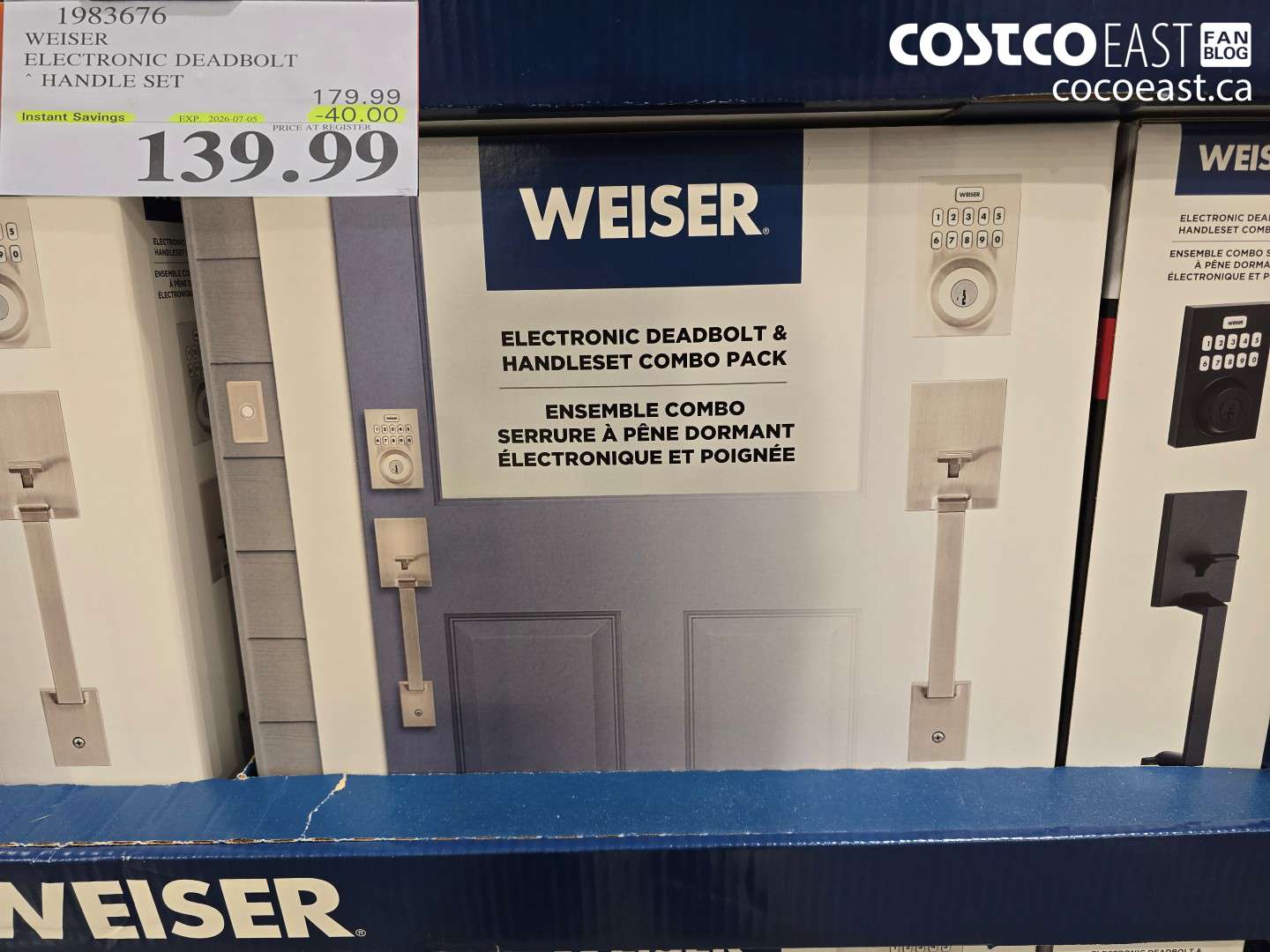 1983676 WEISER ELECTRONIC DEADBOLT HANDLE SET ($40.00 INSTANT SAVINGS EXPIRES ON 2026-07-05) $139.99