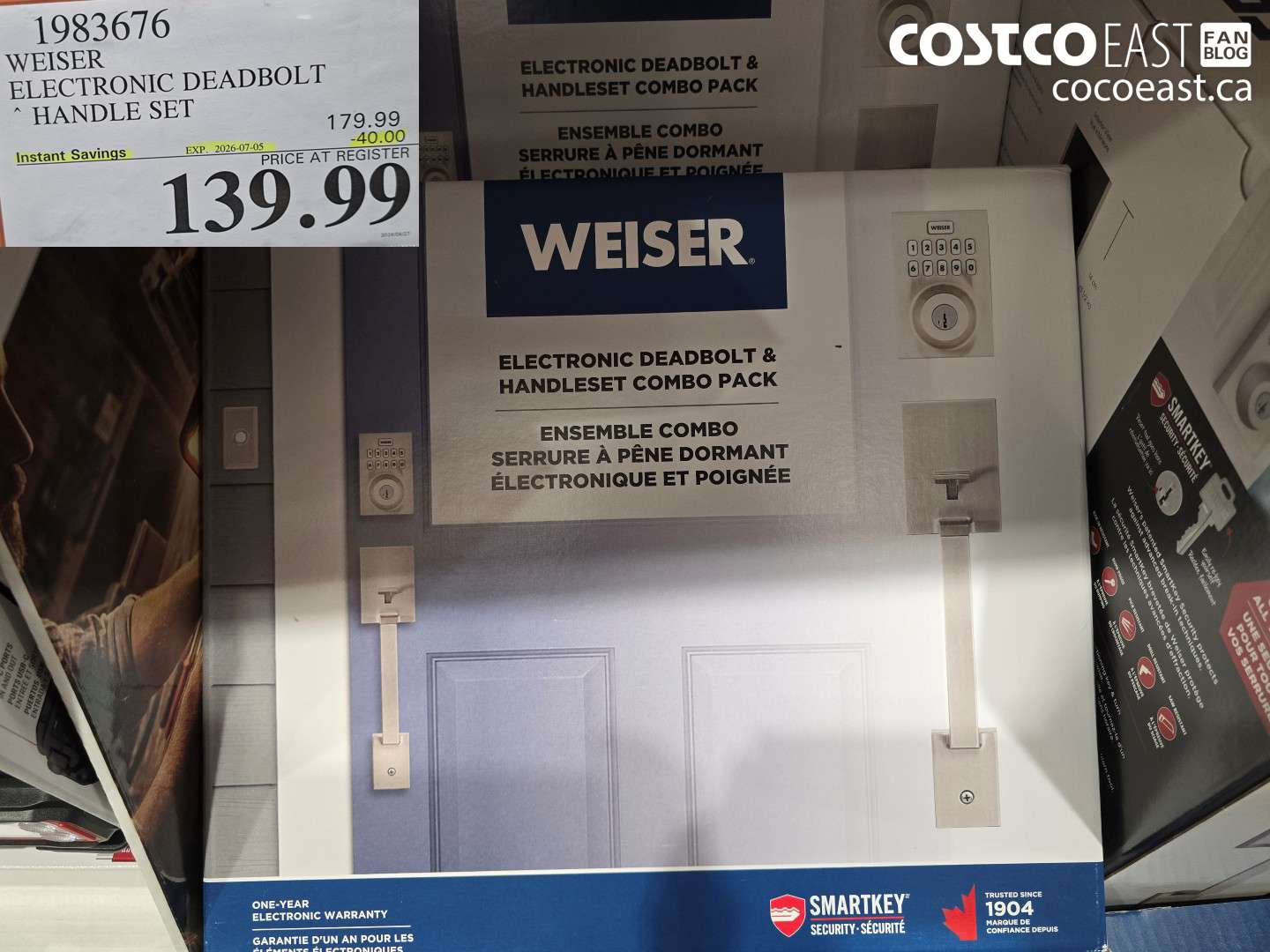 1983676 WEISER ELECTRONIC DEADBOLT HANDLE SET ($40.00 INSTANT SAVINGS EXPIRES ON 2026-07-05) $139.99