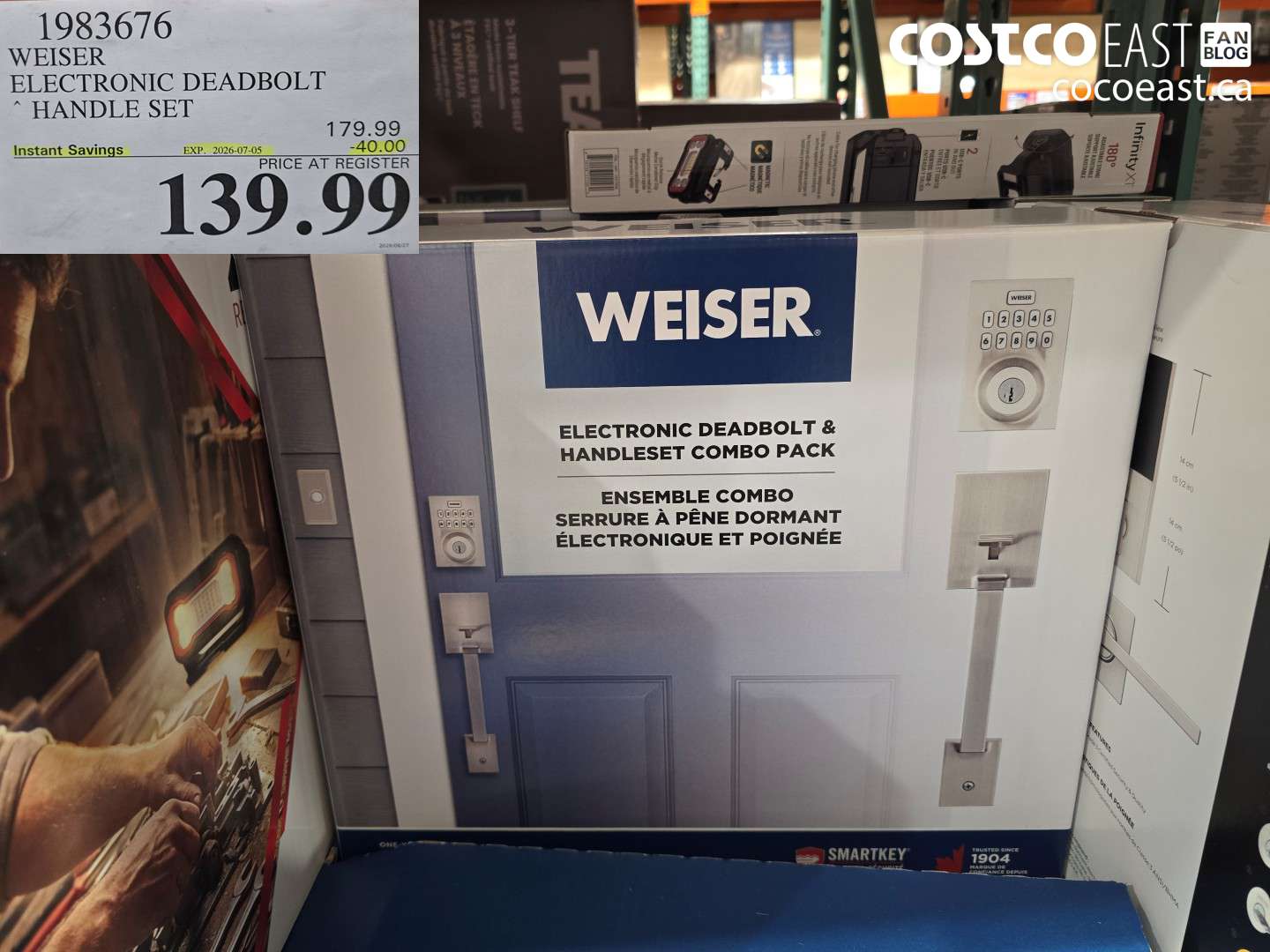 1983676 WEISER ELECTRONIC DEADBOLT HANDLE SET ($40.00 INSTANT SAVINGS EXPIRES ON 2026-07-05) $139.99