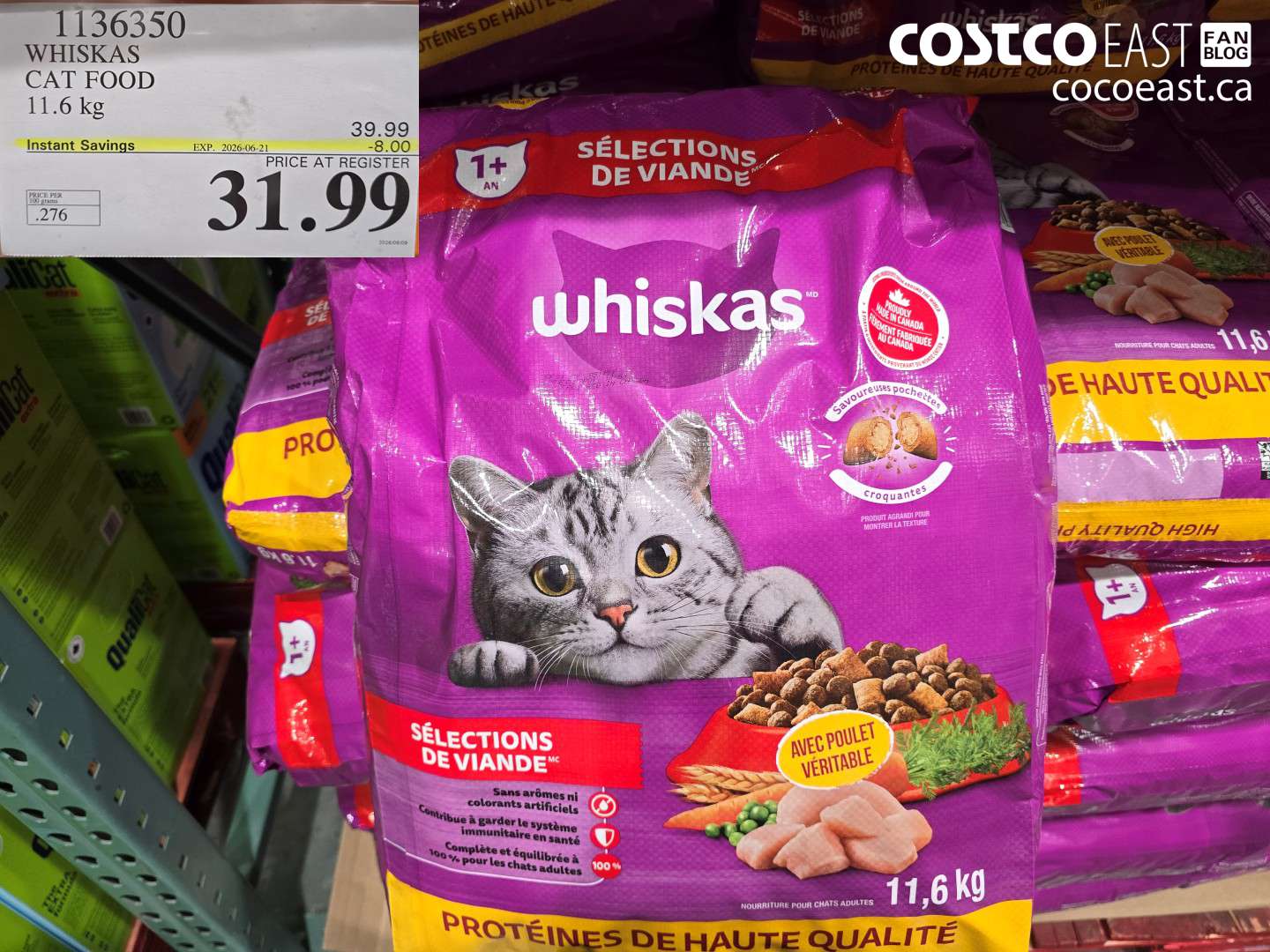 1136350 WHISKAS CAT FOOD 11.6 KG ($8.00 INSTANT SAVINGS EXPIRES ON 2026-06-21) $31.99