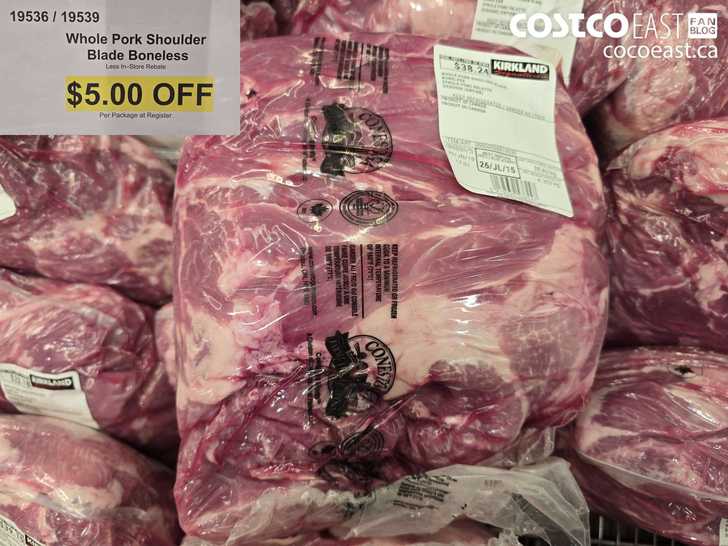 19536 WHOLE PORK SHOULDER BLADE BONELESS ($5.00 INSTANT SAVINGS)