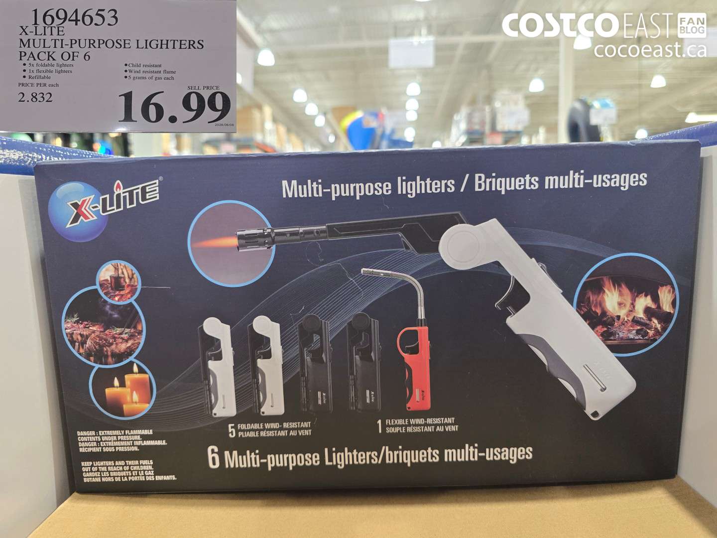 1694653 X-LITE MULTI-PURPOSE LIGHTERS PACK OF 6 $16.99
