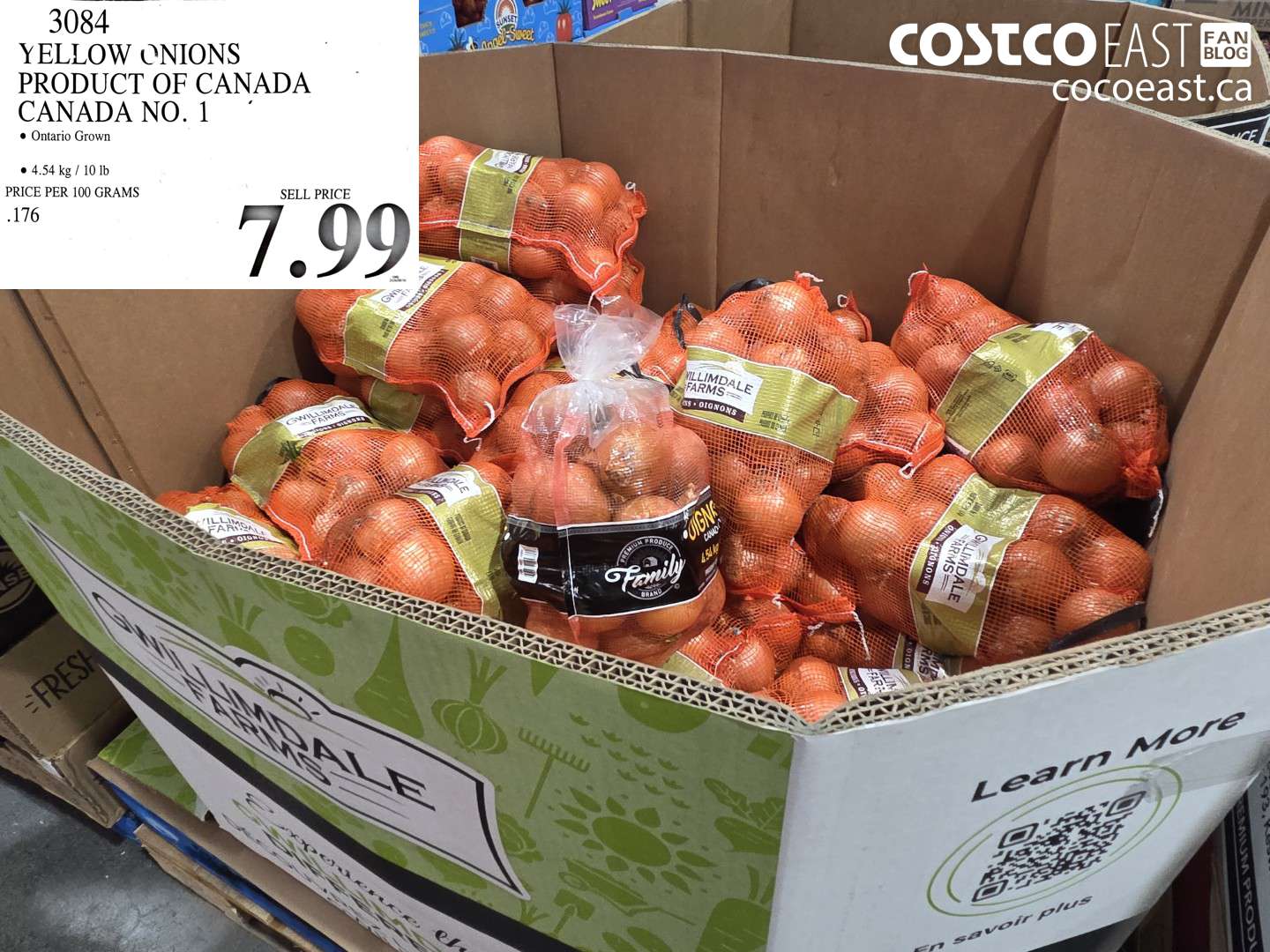3084 YELLOW ONIONS PRODUCT OF CANADA CANADA NO. 1 $7.99