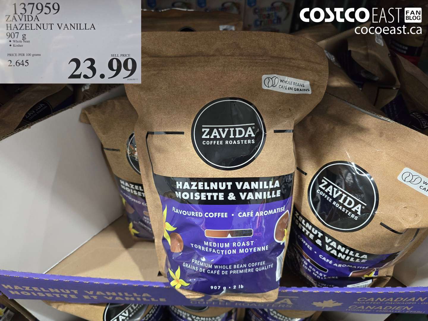 137959 ZAVIDA HAZELNUT VANILLA 907 G $23.99