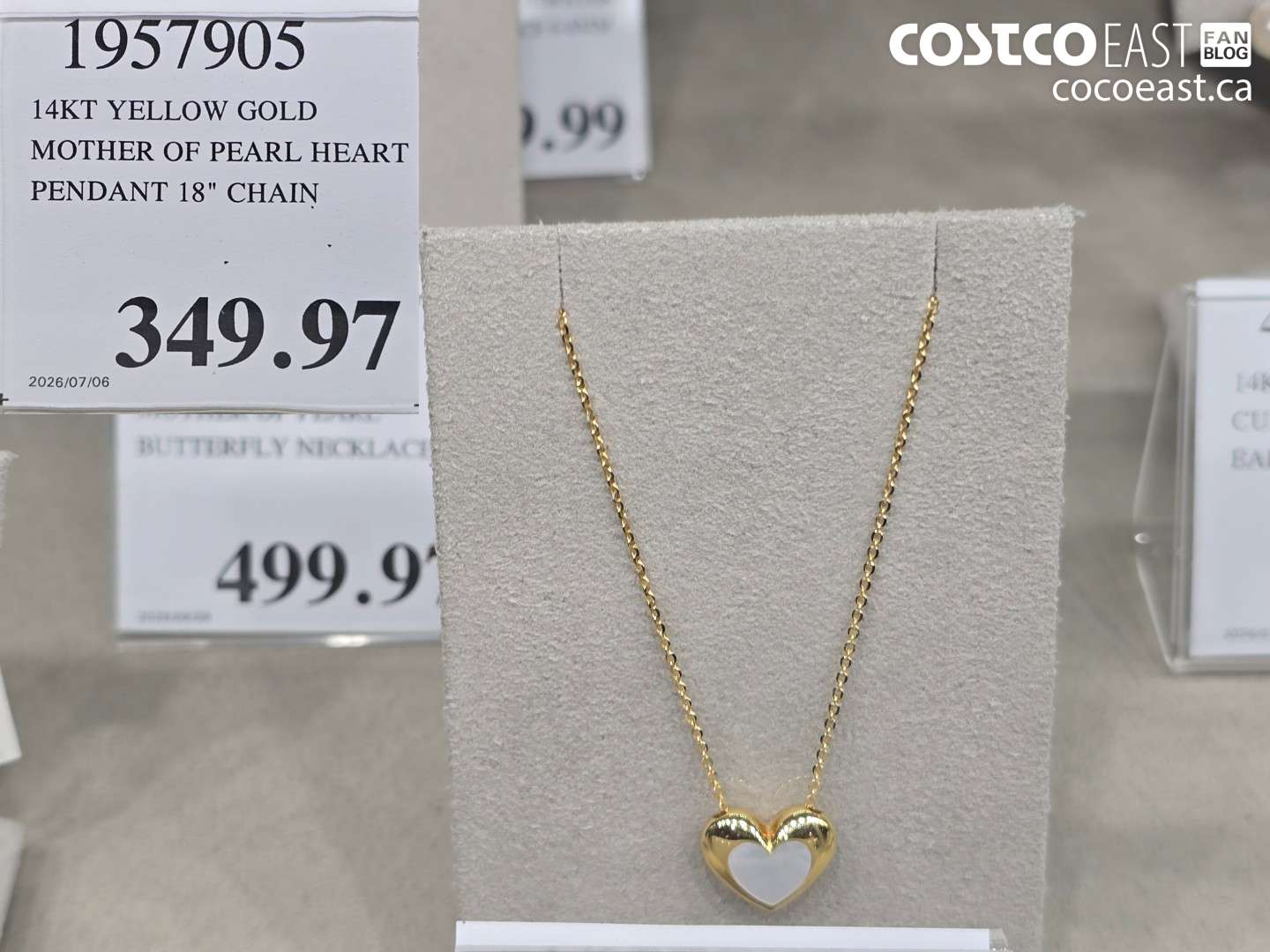 1957905 14KT YELLOW GOLD MOTHER OF PEARL HEART PENDANT 18