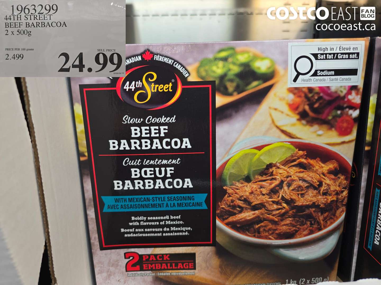 1963299 44TH STREET BEEF BARBACOA 2 X 500G $24.99