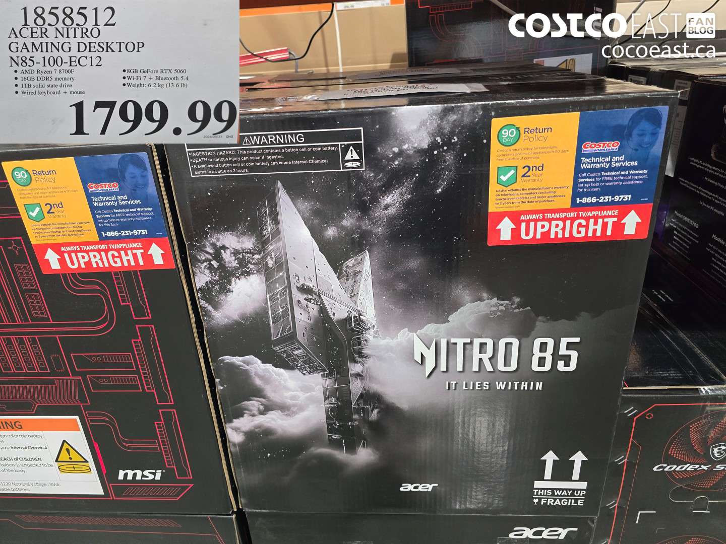 1858512 ACER NITRO GAMING DESKTOP N85-100-EC12 $1799.99