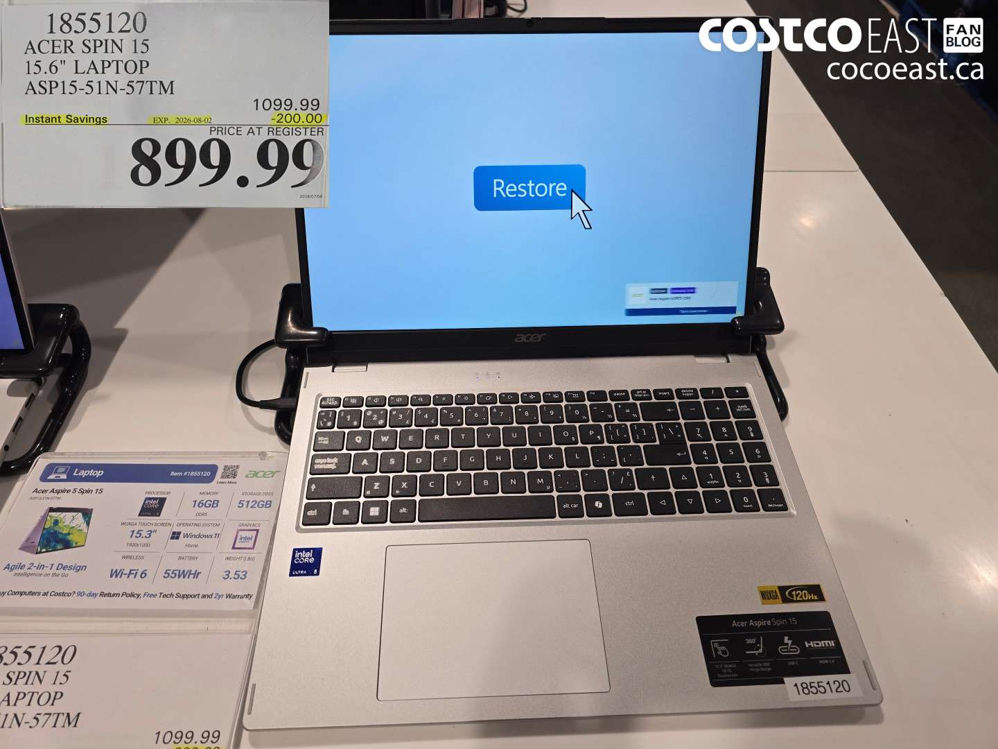 1855120 ACER SPIN 15 15.6