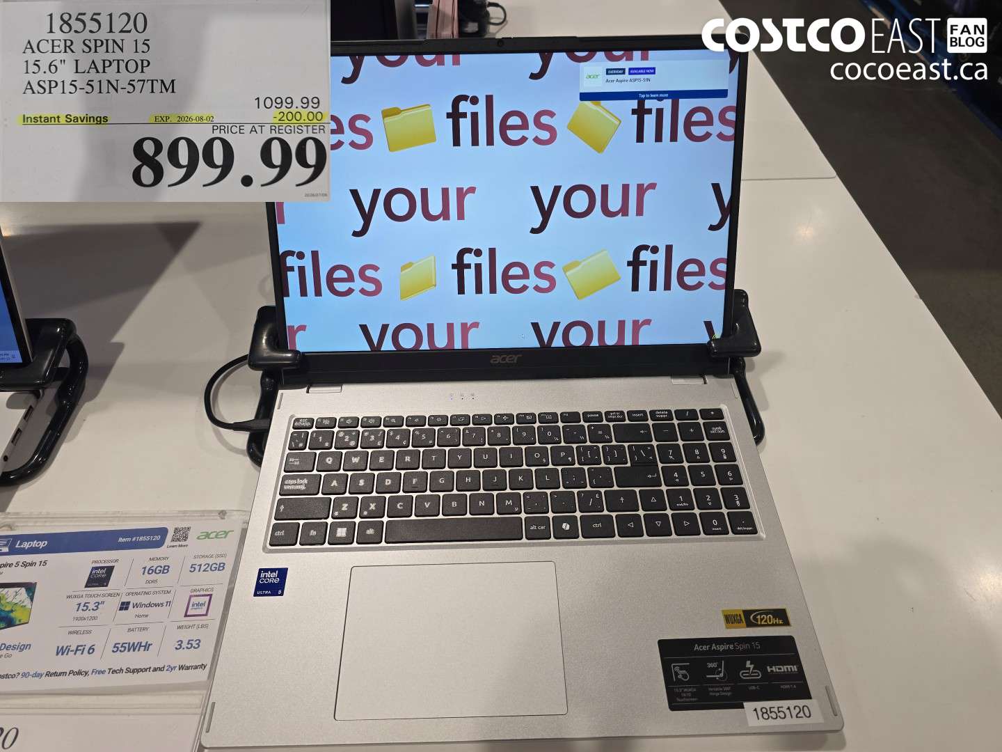 1855120 ACER SPIN 15 15.6