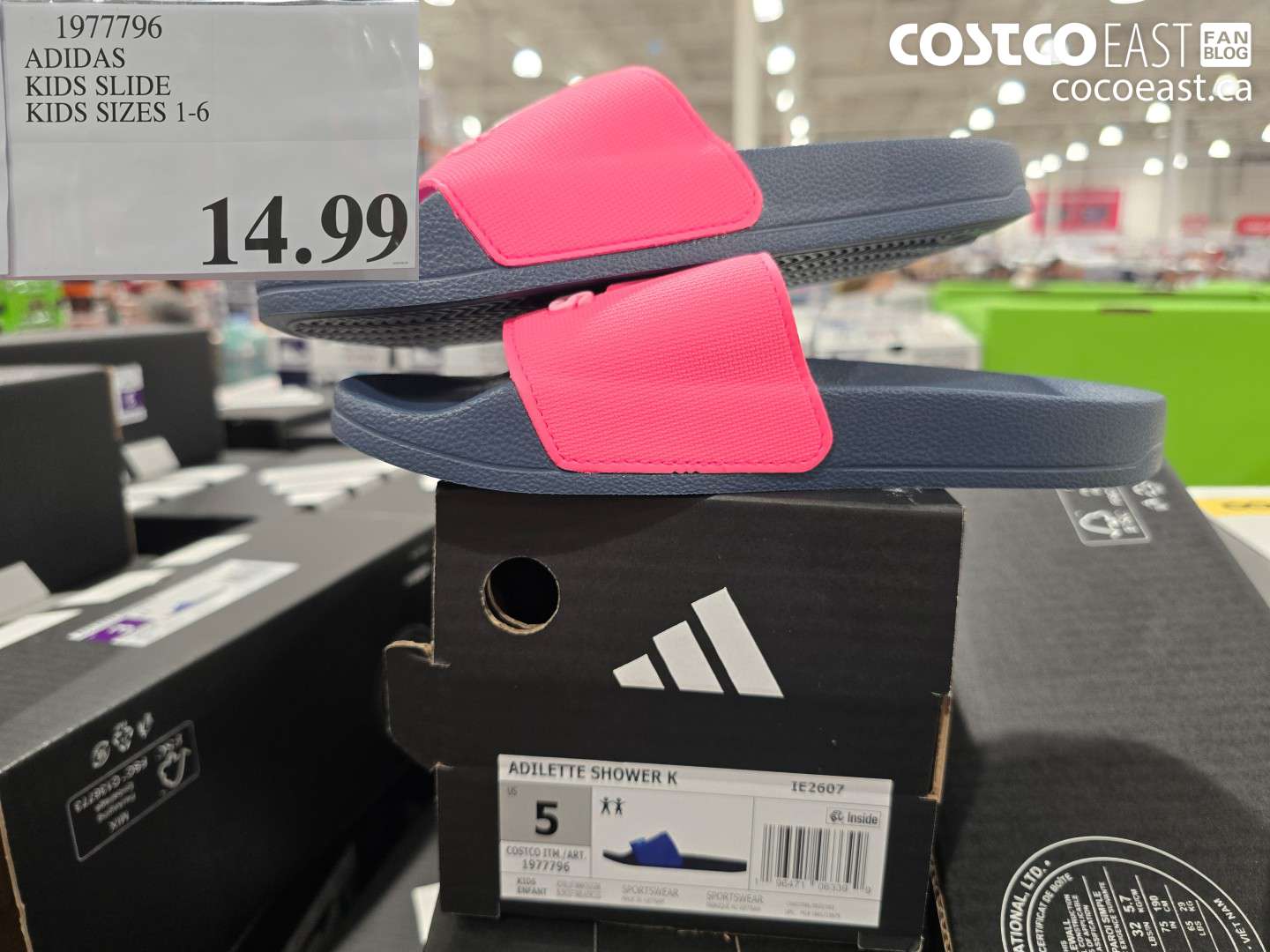 1977796 ADIDAS KIDS SLIDE KIDS SIZES 1-6 $14.99