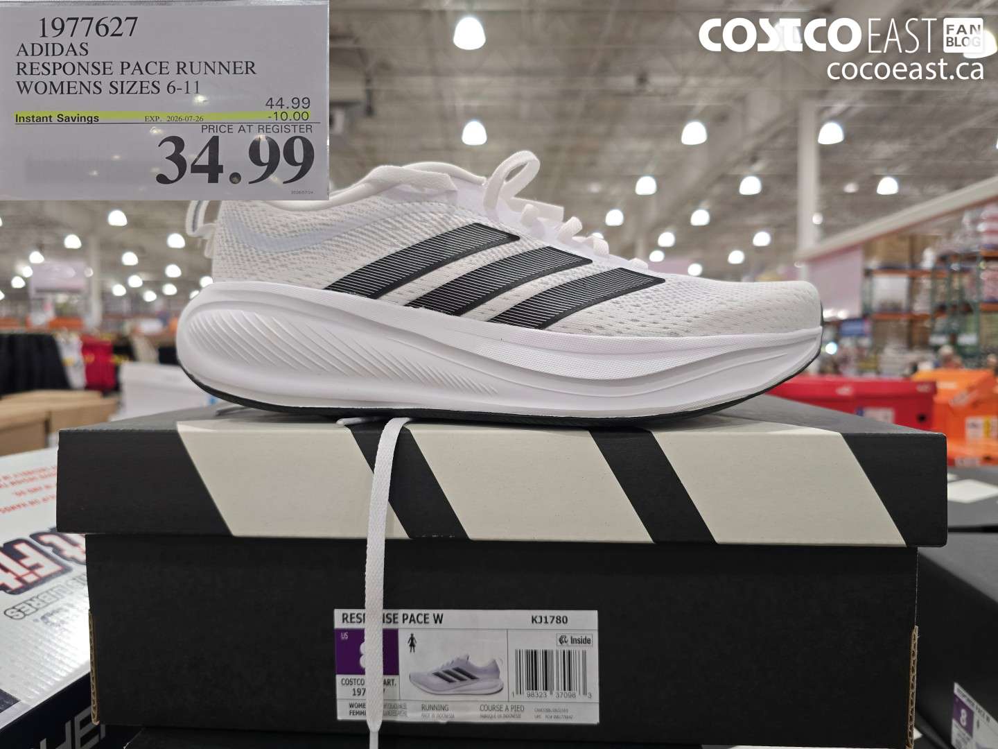 1977627 ADIDAS RESPONSE PACE RUNNER WOMENS SIZES 6-11 ($10.00 INSTANT SAVINGS EXPIRES ON 2026-07-26) $34.99