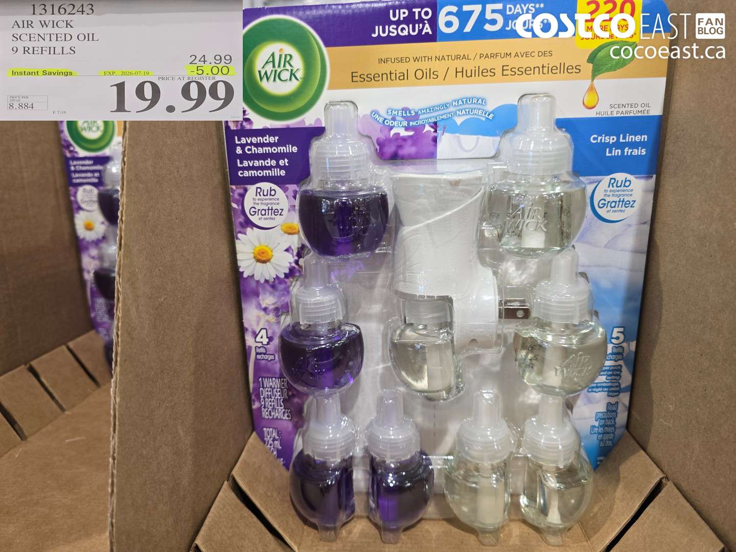 1316243 AIR WICK SCENTED OIL 9 REFILLS ($5.00 INSTANT SAVINGS EXPIRES ON 2026-07-19) $19.99