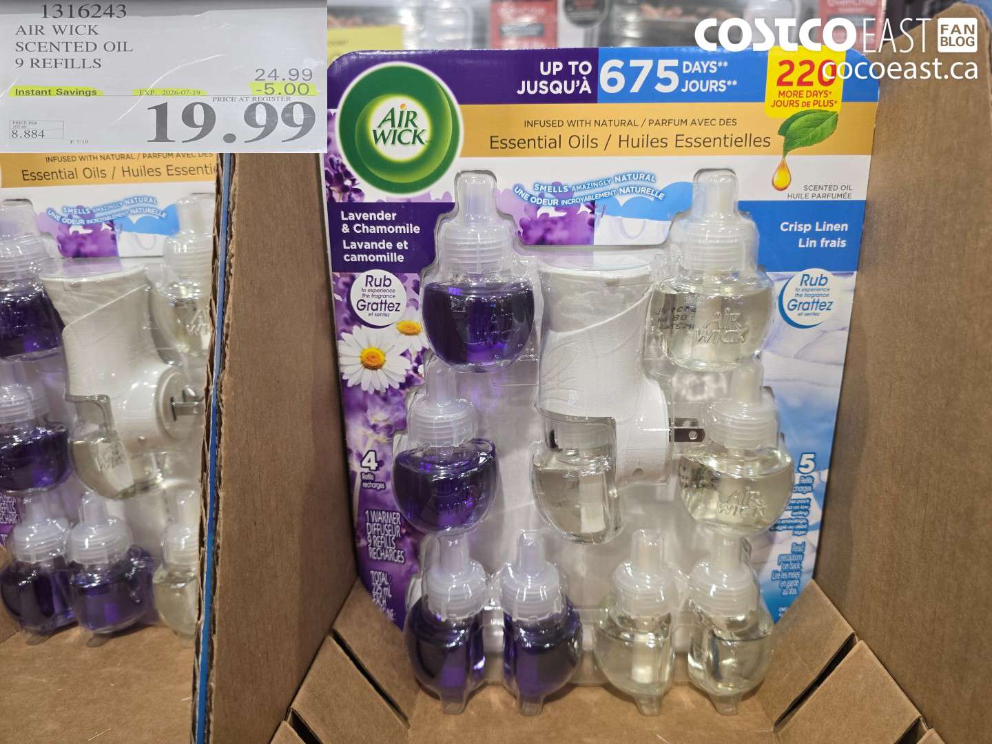 1316243 AIR WICK SCENTED OIL 9 REFILLS ($5.00 INSTANT SAVINGS EXPIRES ON 2026-07-19) $19.99