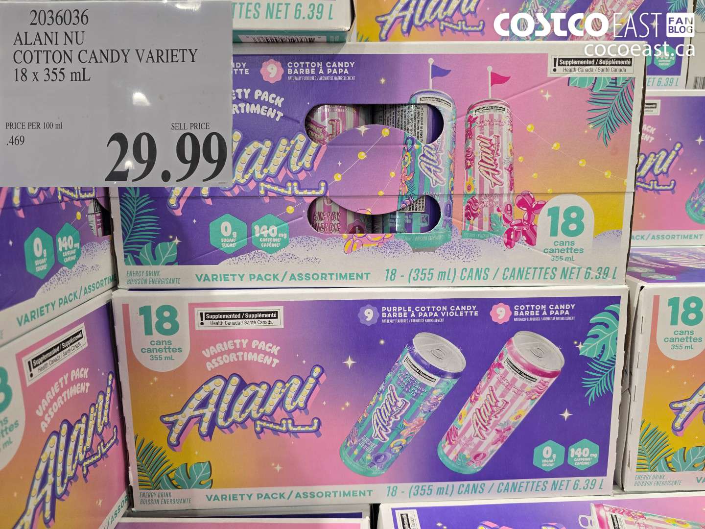 2036036 ALANI NU COTTON CANDY VARIETY 18 X 355 ML $29.99