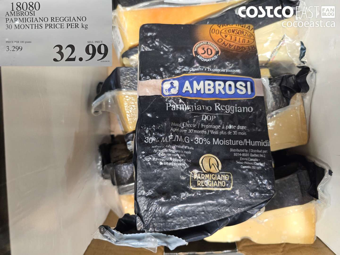 18080 AMBROSI PARMIGIANO REGGIANO 30 MONTHS PRICE PER KG $32.99