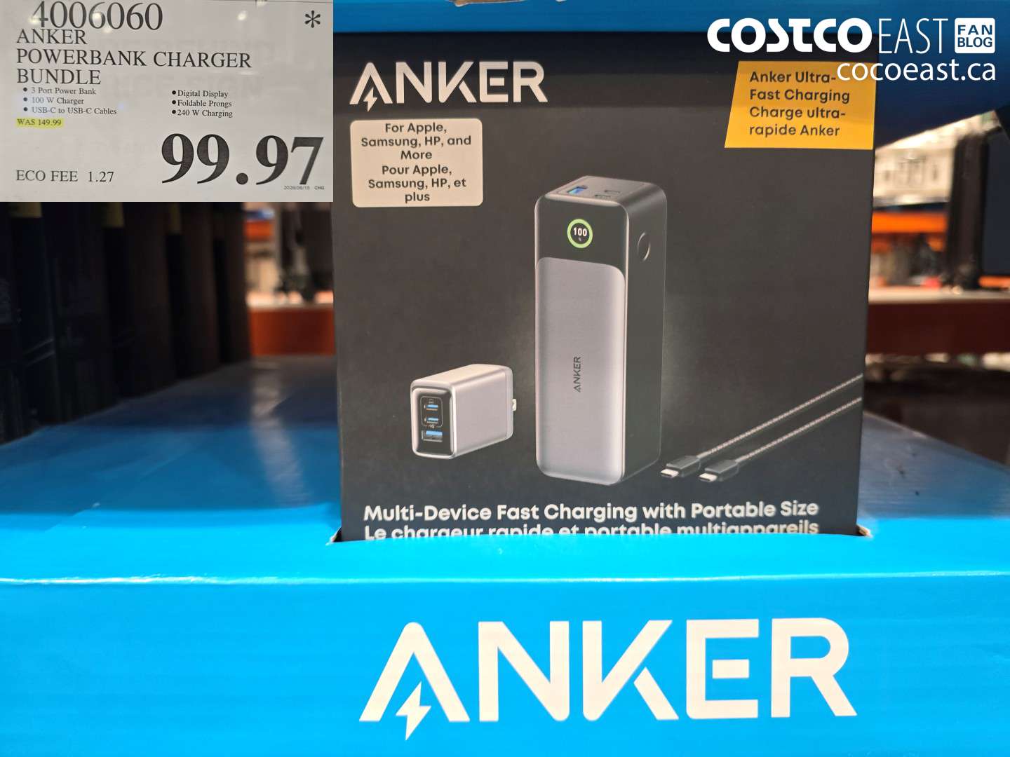 4006060 ANKER POWERBANK CHARGER BUNDLE $99.97
