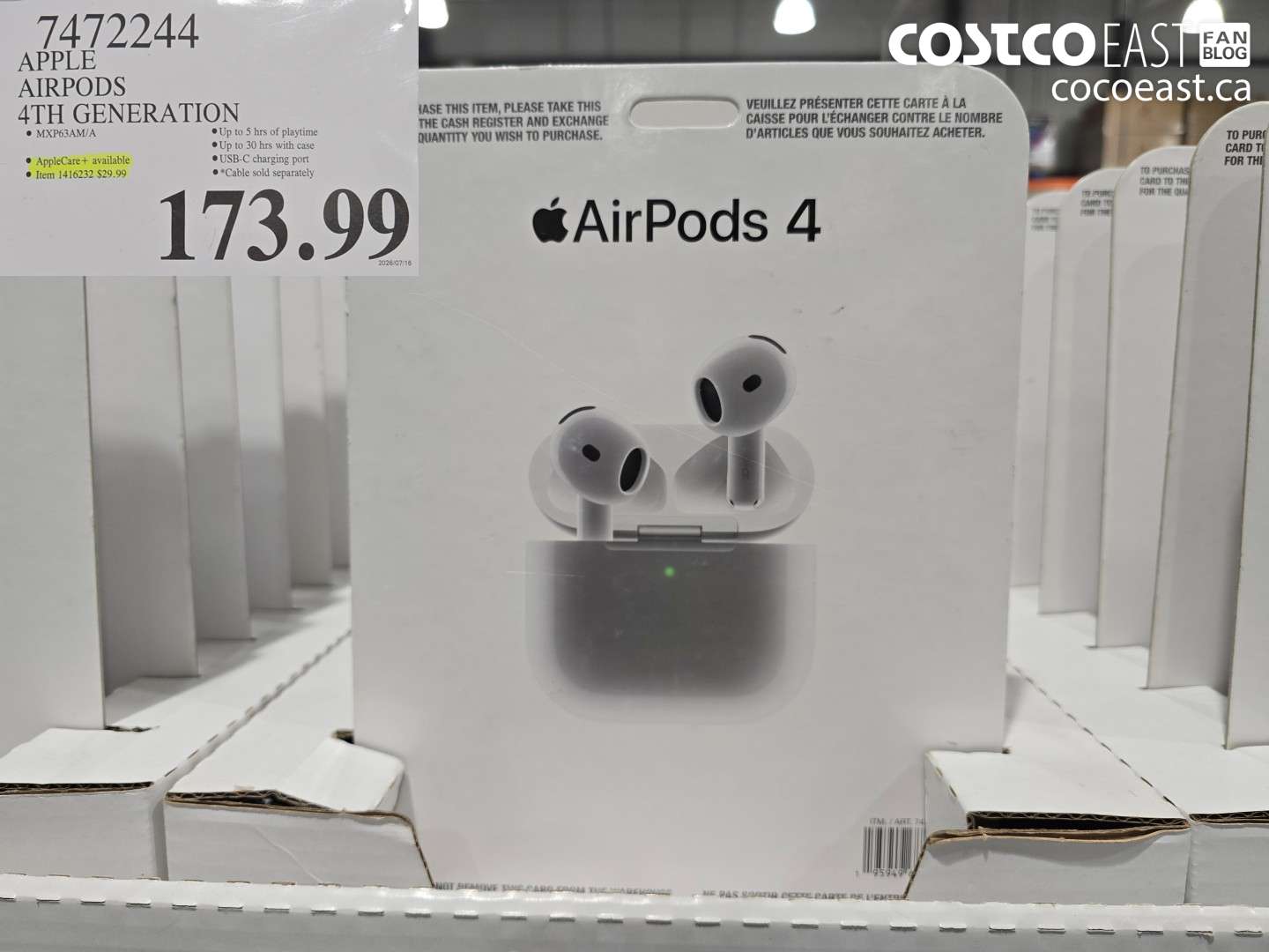 7472244 APPLE AIRPODS 4TH GENERATION $173.99