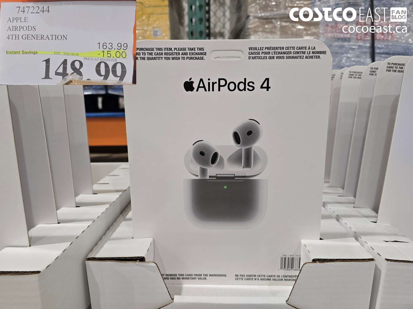 7472244 APPLE AIRPODS 4TH GENERATION ($15.00 INSTANT SAVINGS EXPIRES ON 2026-08-06) $148.99