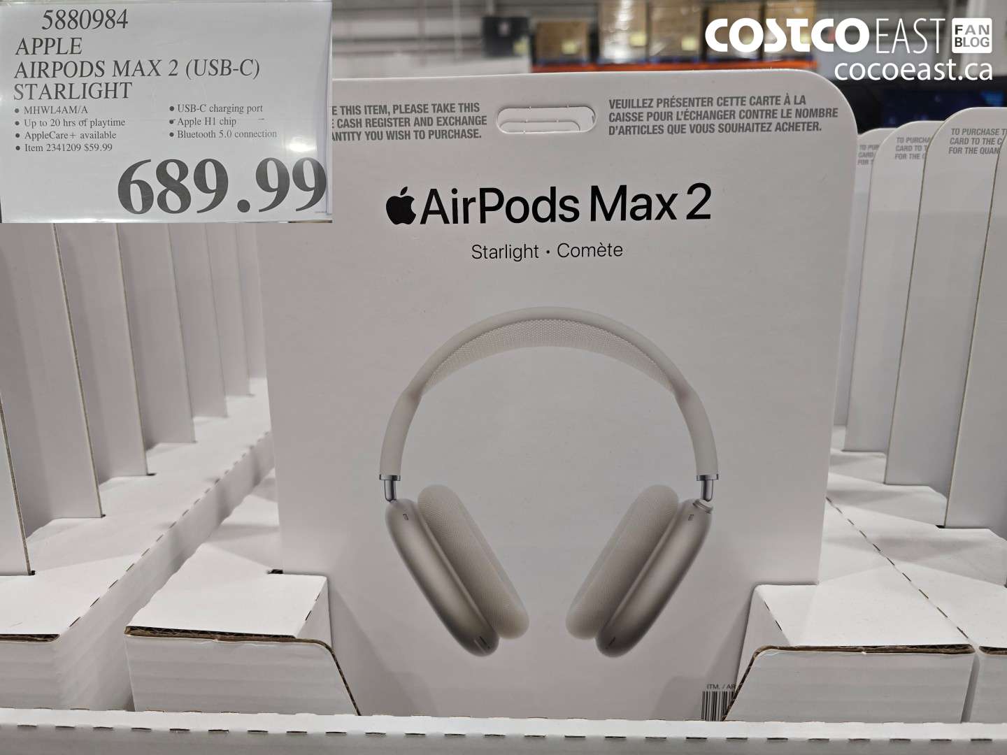 5880984 APPLE AIRPODS MAX 2 (USB-C) STARLIGHT $689.99