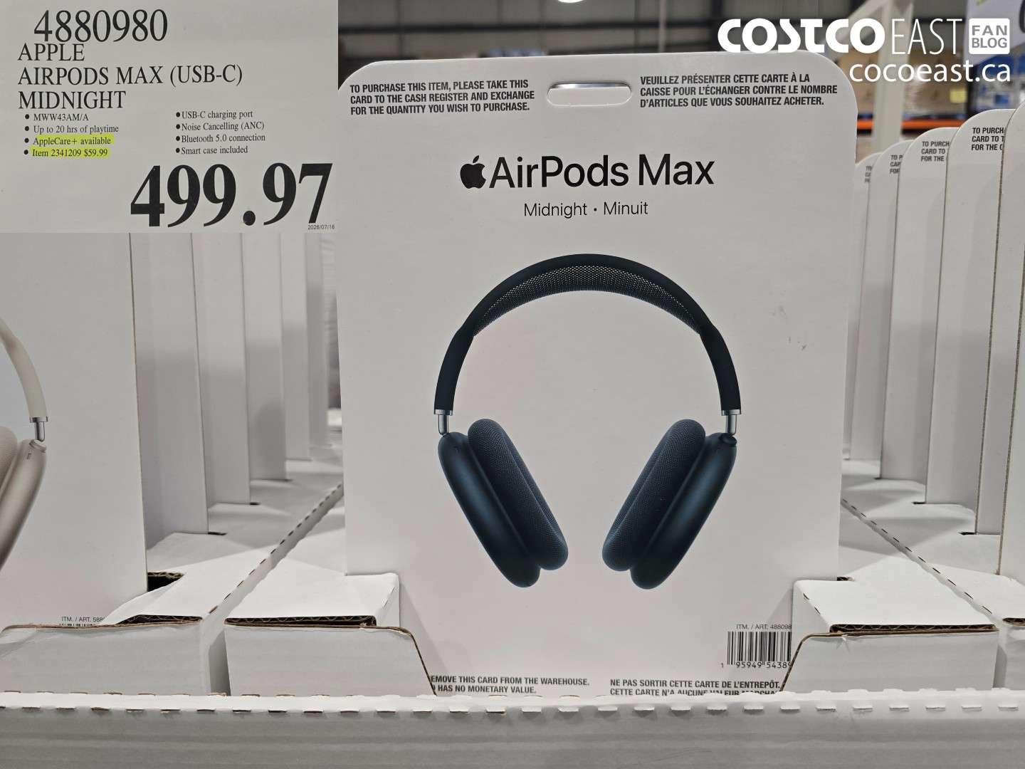 4880980 APPLE AIRPODS MAX (USB-C) MIDNIGHT $499.97