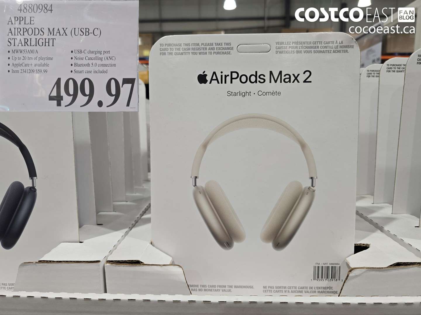 4880984 APPLE AIRPODS MAX (USB-C) STARLIGHT $499.97