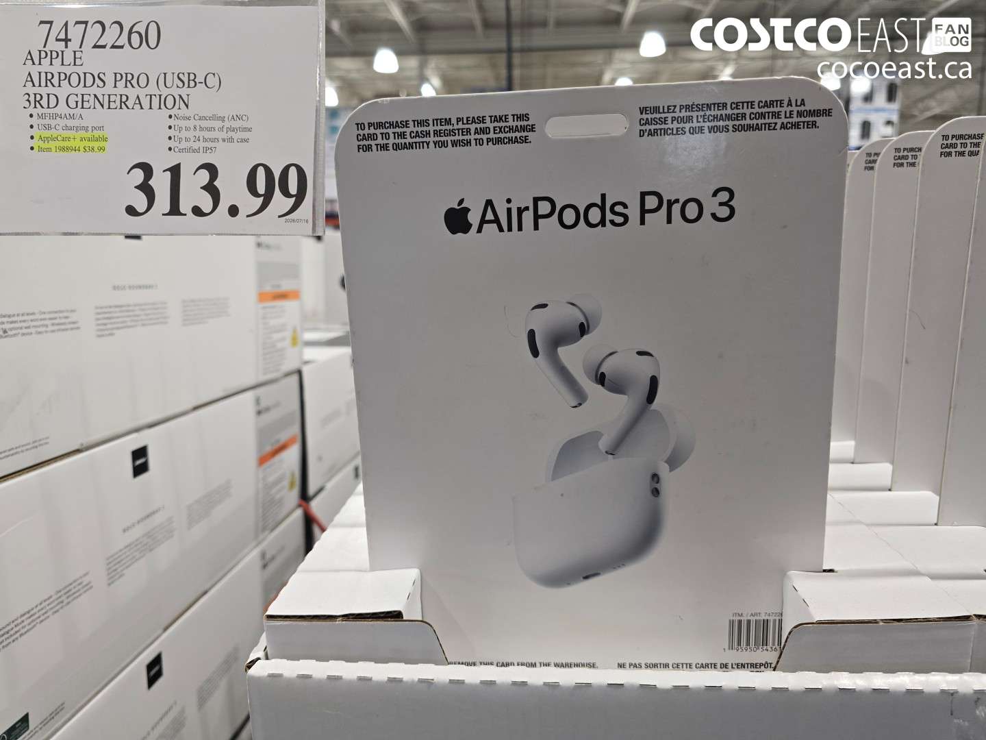 7472260 APPLE AIRPODS PRO (USB-C) 3RD GENERATION $313.99