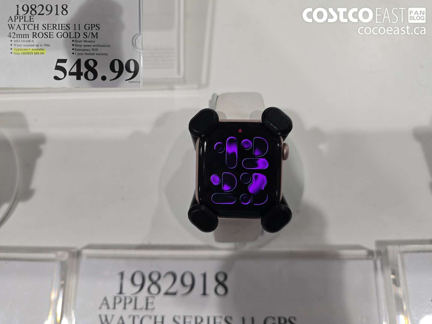 1982918 APPLE WATCH SERIES 11 GPS 42MM ROSE GOLD S/M $548.99