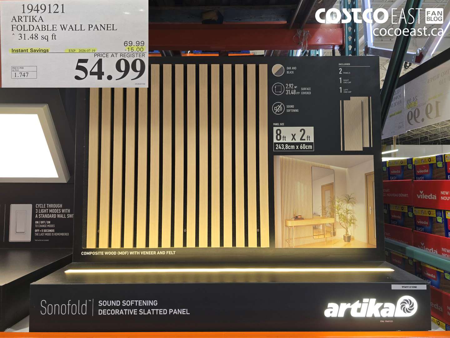 1949121 ARTIKA FOLDABLE WALL PANEL 31.48 SQ FT ($15.00 INSTANT SAVINGS EXPIRES ON 2026-07-19) $54.99