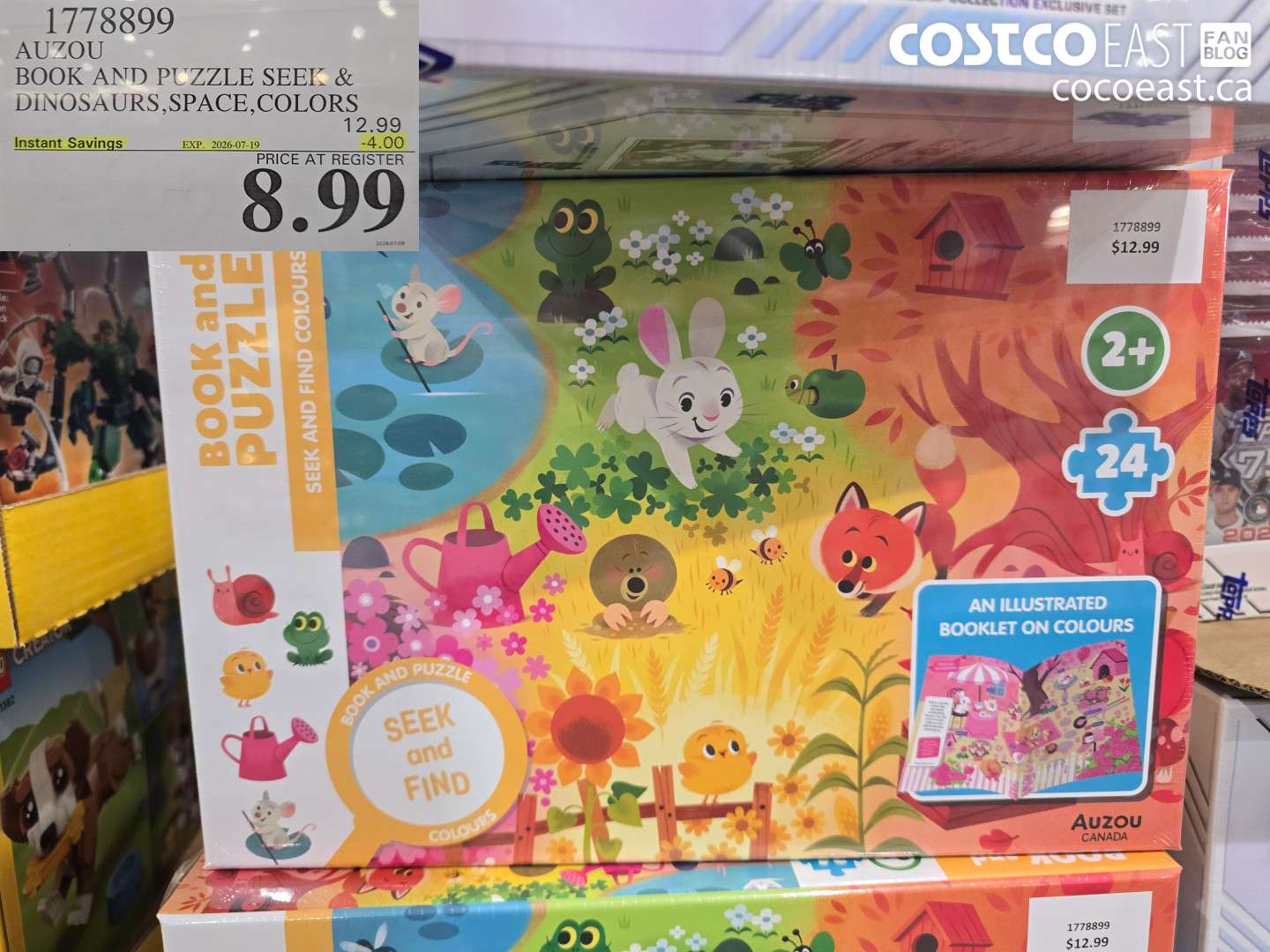 1778899 AUZOU BOOK AND PUZZLE SEEK & DINOSAURS, SPACE, COLORS ($4.00 INSTANT SAVINGS EXPIRES ON 2026-07-19) $8.99