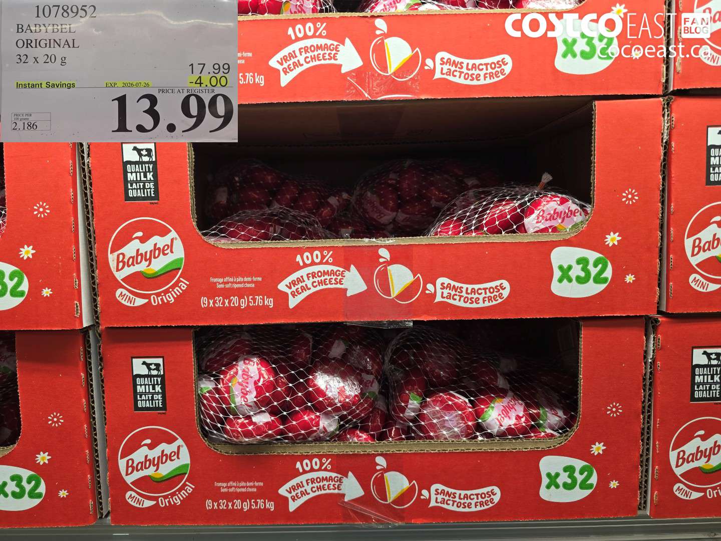 1078952 BABYBEL ORIGINAL 32 X 20 G ($4.00 INSTANT SAVINGS EXPIRES ON 2026-07-26) $13.99
