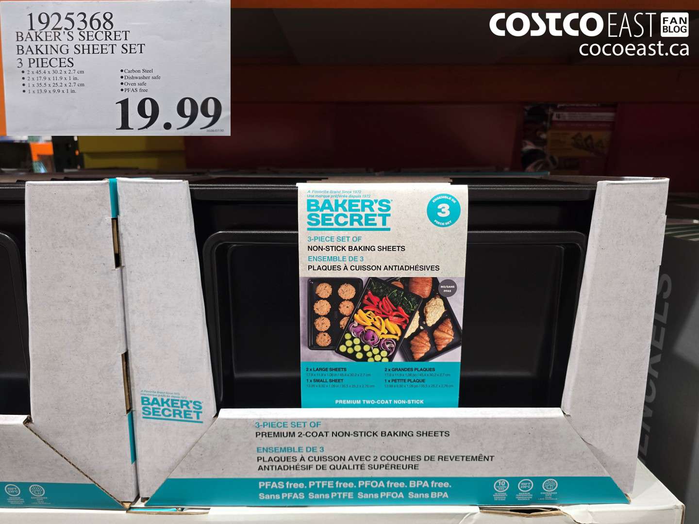 1925368 BAKER'S SECRET BAKING SHEET SET 3 PIECES $19.99
