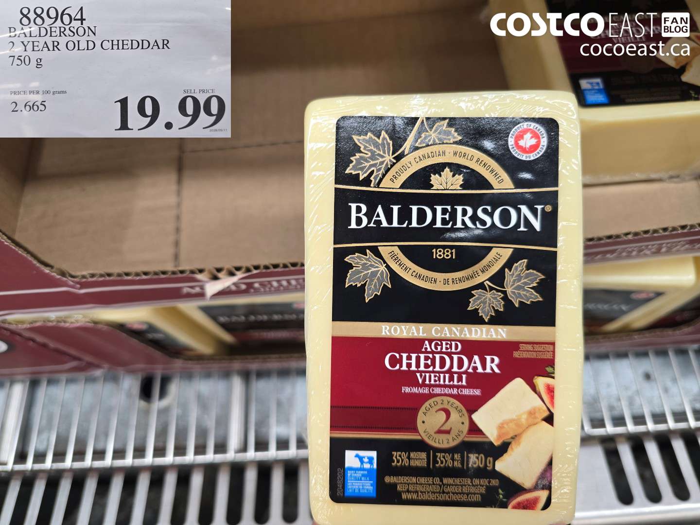 88964 BALDERSON 2 YEAR OLD CHEDDAR 750 G $19.99