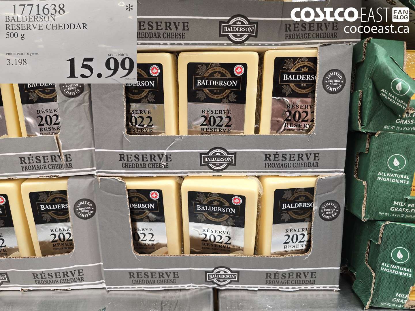 1771638 BALDERSON RESERVE CHEDDAR 500 G $15.99