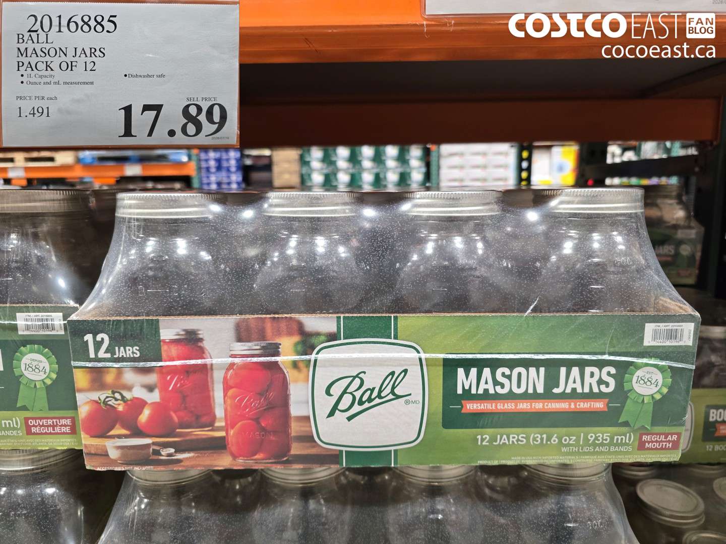 2016885 BALL MASON JARS PACK OF 12 $17.89