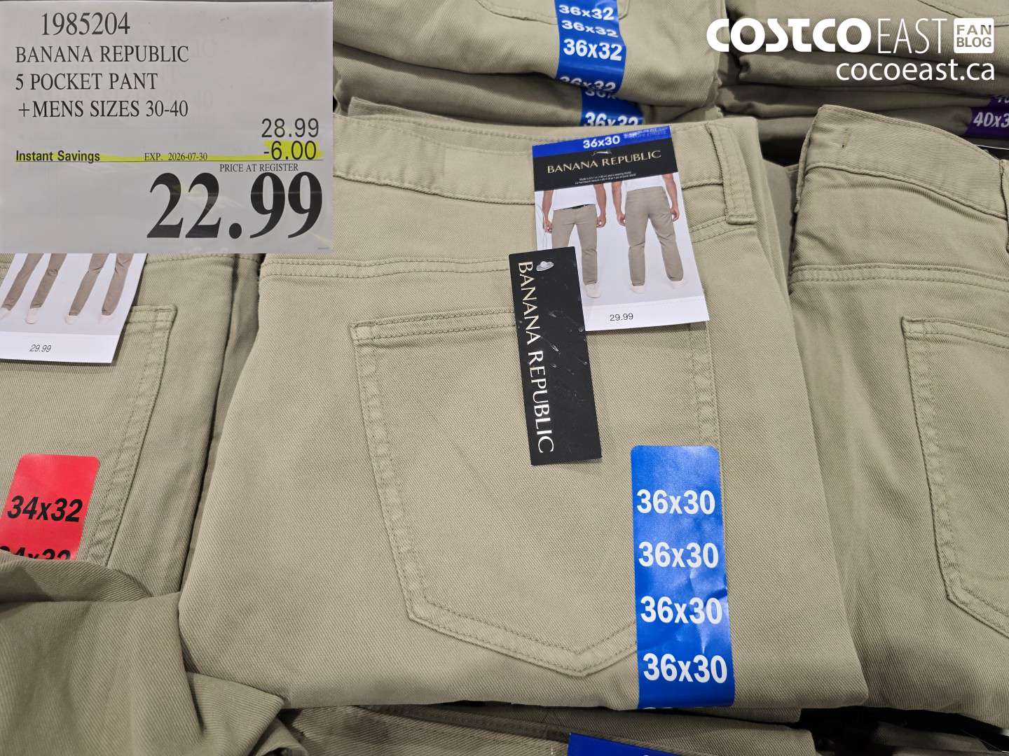 1985204 BANANA REPUBLIC 5 POCKET PANT +MENS SIZES 30-40 ($6.00 INSTANT SAVINGS EXPIRES ON 2026-07-30) $22.99