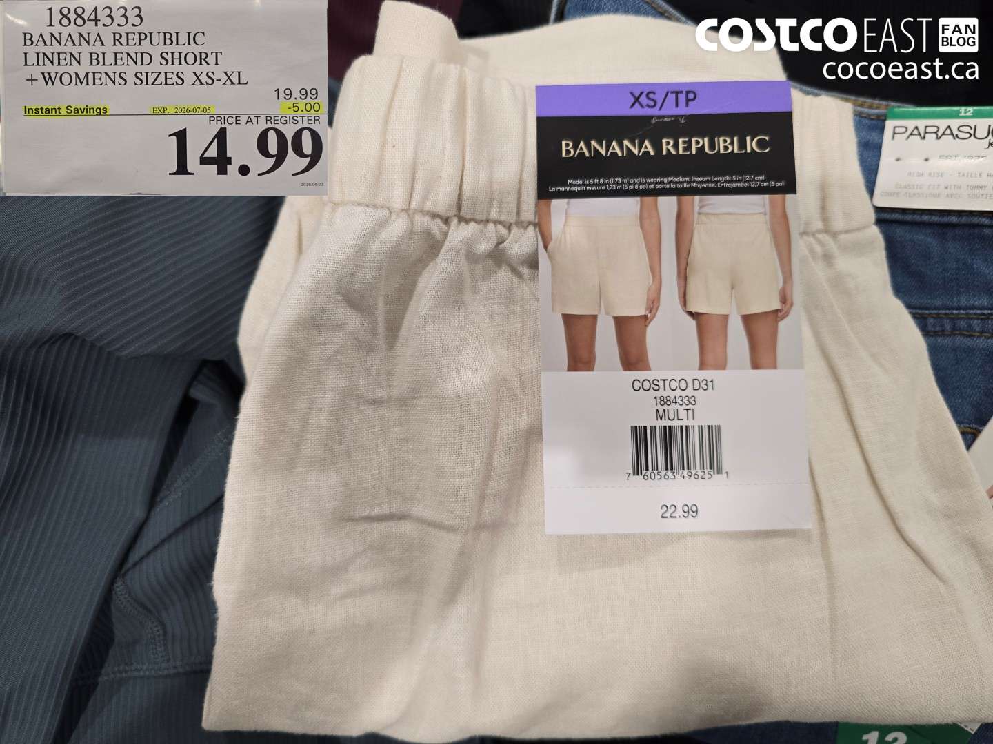 1884333 BANANA REPUBLIC LINEN BLEND SHORT + WOMENS SIZES XS-XL ($5.00 INSTANT SAVINGS EXPIRES ON 2026-07-05) $14.99