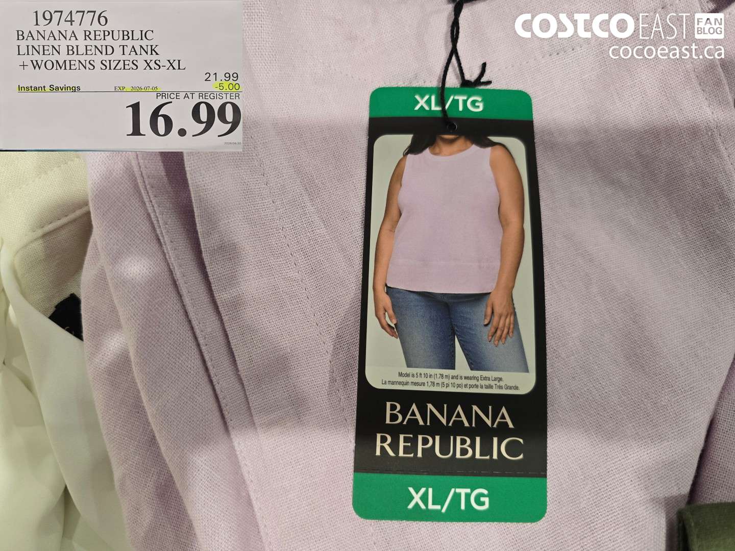 1974776 BANANA REPUBLIC LINEN BLEND TANK + WOMENS SIZES XS-XL ($5.00 INSTANT SAVINGS EXPIRES ON 2026-07-05) $16.99