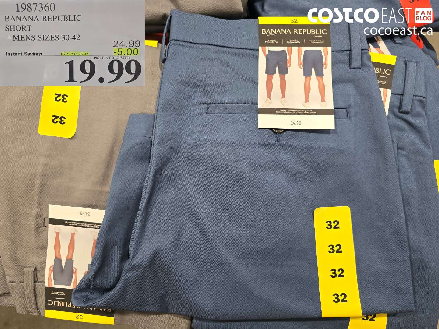 1987360 BANANA REPUBLIC SHORT +MENS SIZES 30-42 ($5.00 INSTANT SAVINGS EXPIRES ON 2026-07-12) $19.99