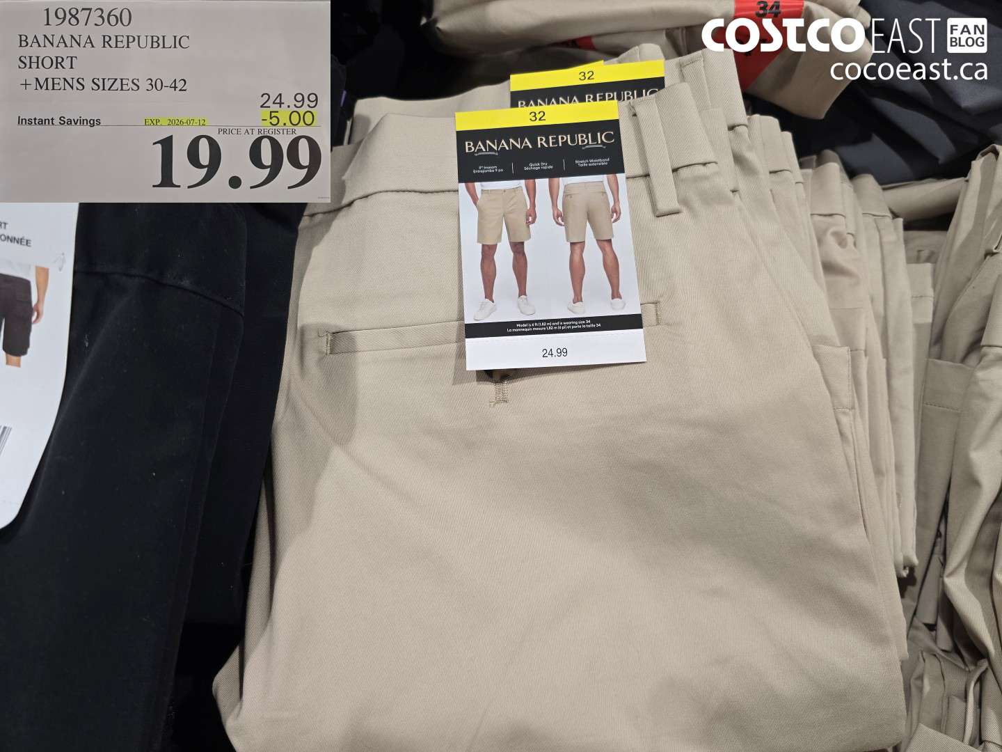 1987360 BANANA REPUBLIC SHORT +MENS SIZES 30-42 ($5.00 INSTANT SAVINGS EXPIRES ON 2026-07-12) $19.99