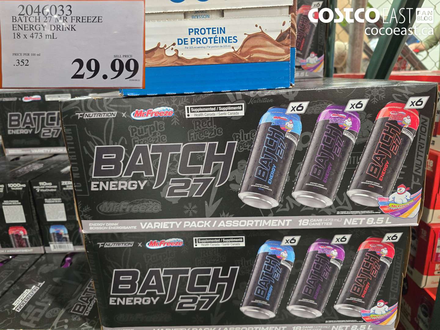 2046033 BATCH 27 MR FREEZE ENERGY DRINK 18 X 473 ML $29.99