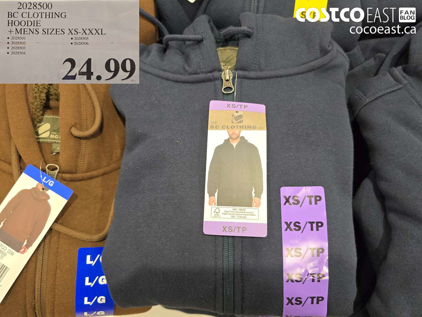 2028500 BC CLOTHING HOODIE + MENS SIZES XS-XXXL $24.99