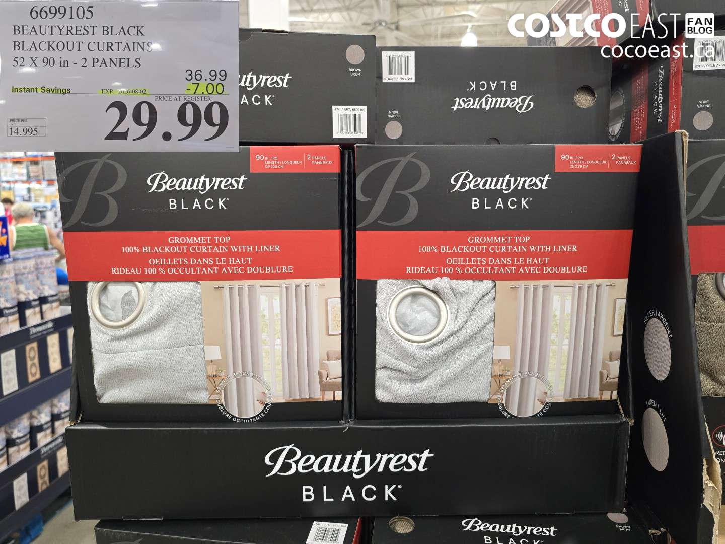 6699105 BEAUTYREST BLACK BLACKOUT CURTAINS 52 X 90 IN - 2 PANELS ($7.00 INSTANT SAVINGS EXPIRES ON 2026-08-02) $29.99
