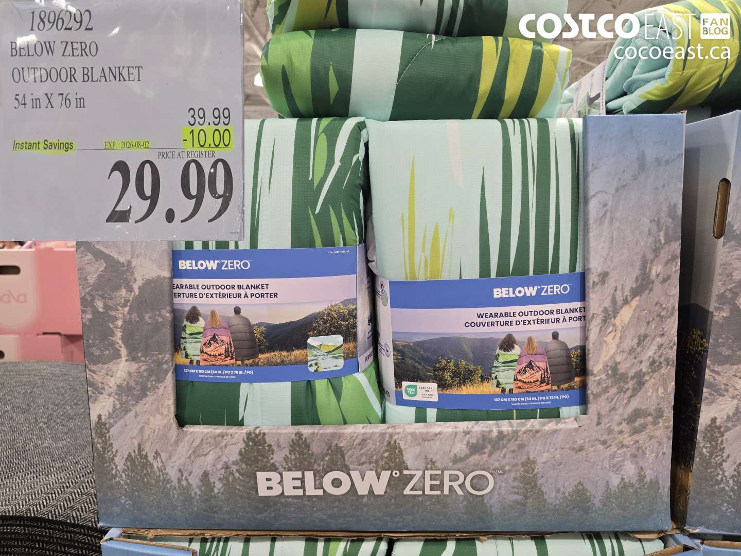 1896292 BELOW ZERO OUTDOOR BLANKET 54 IN X 76 IN ($10.00 INSTANT SAVINGS EXPIRES ON 2026-08-02) $29.99