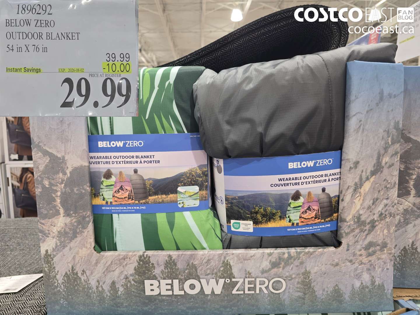 1896292 BELOW ZERO OUTDOOR BLANKET 54 IN X 76 IN ($10.00 INSTANT SAVINGS EXPIRES ON 2026-08-02) $29.99
