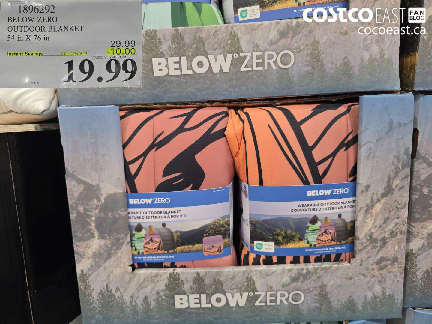 1896292 BELOW ZERO OUTDOOR BLANKET 54 IN X 76 IN ($10.00 INSTANT SAVINGS EXPIRES ON 2026-08-02) $19.99