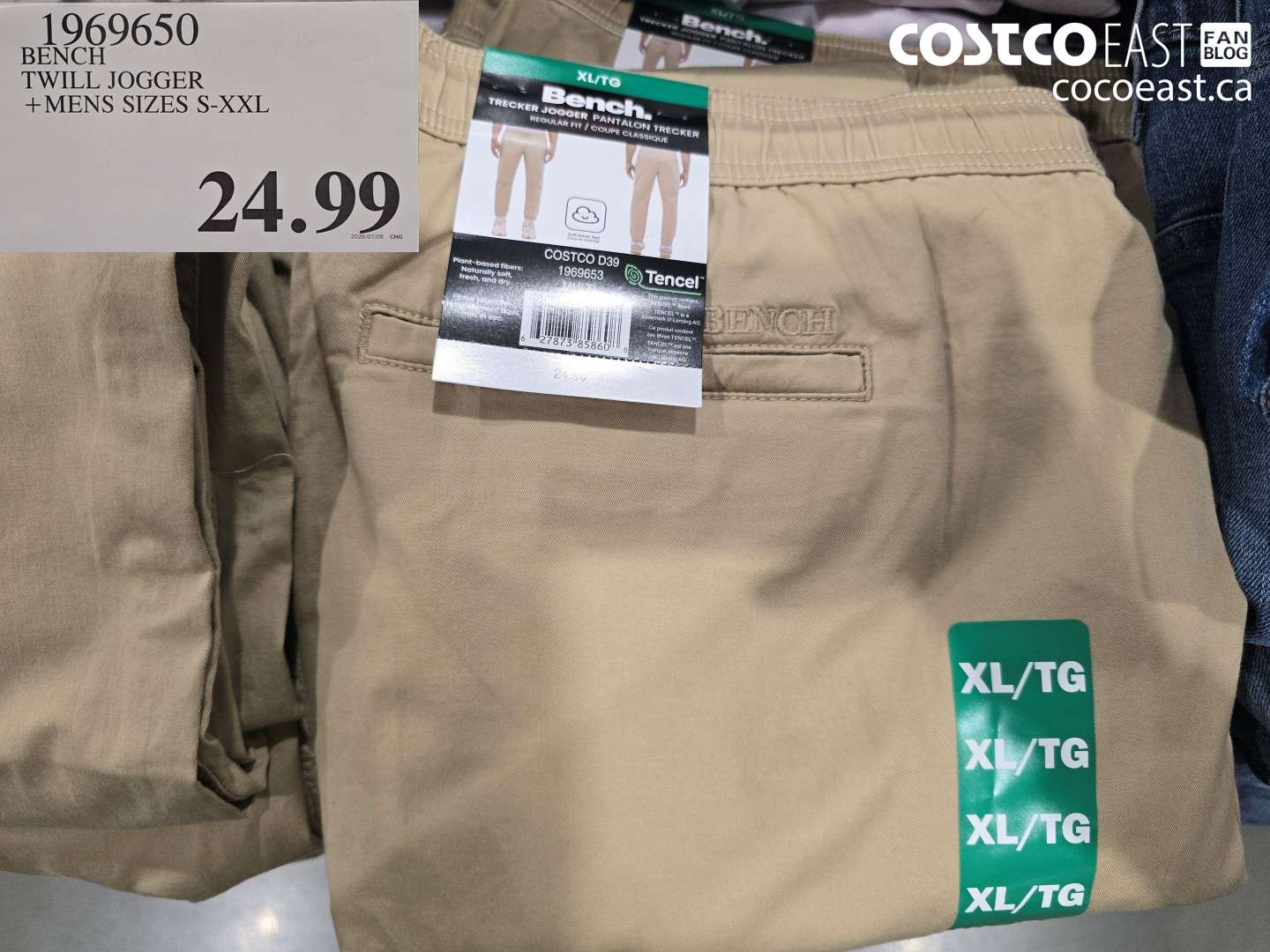 1969650 BENCH TWILL JOGGER + MENS SIZES S-XXL $24.99