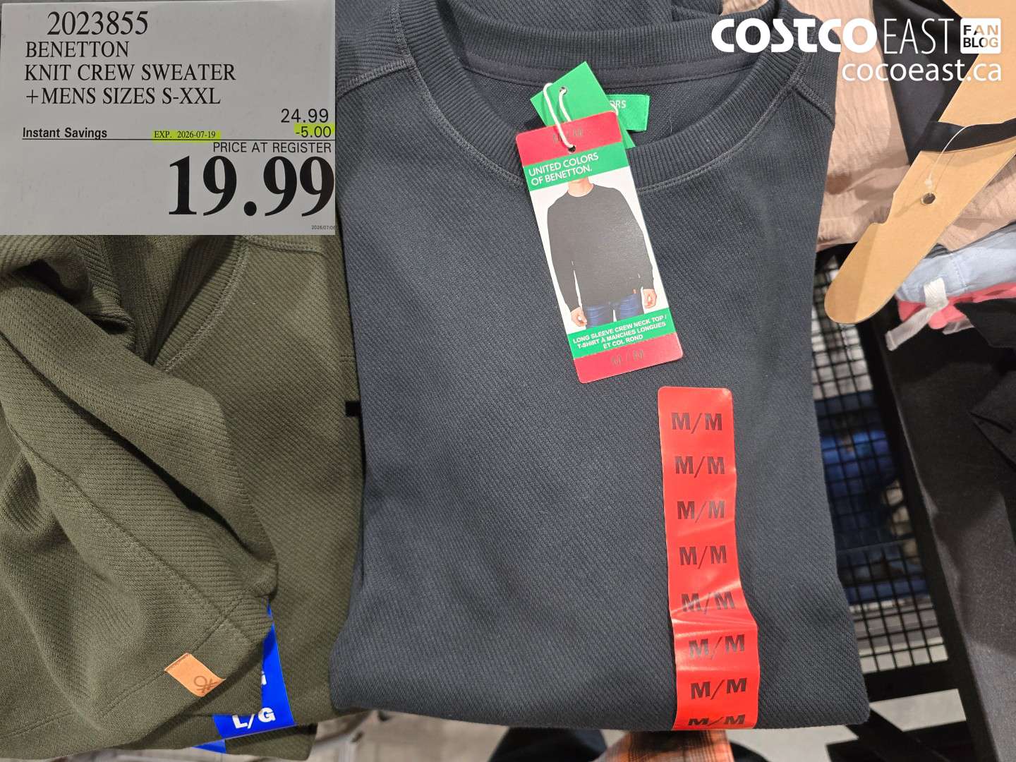 2023855 BENETTON KNIT CREW SWEATER + MENS SIZES S-XXL ($5.00 INSTANT SAVINGS EXPIRES ON 2026-07-19) $19.99